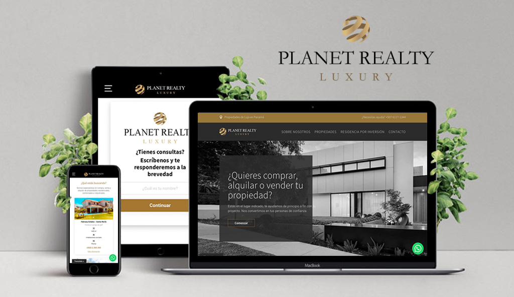 Rebranding y lanzamiento de Sitio Web de bienes raíces para Planet Realty Luxury